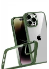 Mey İthalat®   iPhone 15 Pro Max  Lensli Silikon - Yeşil