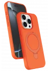 Mey İthalat®  Apple iPhone 15 Pro Max Regal Magsafe Standlı Kapak - Turuncu