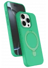 Mey İthalat®  Apple iPhone 15 Pro Max Regal Magsafe Standlı Kapak - Yeşil