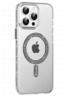 Mey İthalat®   iPhone 15 Pro Move Taşlı Magsafe Kapak - Siyah