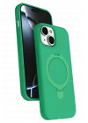 Mey İthalat®  Apple iPhone 15 Regal Magsafe Standlı Kapak - Yeşil