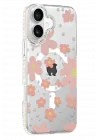 Mey İthalat®   iPhone 16 Floral Magsafe Kapak - Pembe
