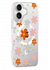 Mey İthalat®   iPhone 16 Floral Magsafe Kapak - Turuncu