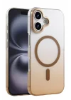Mey İthalat®  Apple iPhone 16 Glossy Magsafe Kapak - Çöl Titanyum