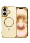 Mey İthalat®  Apple iPhone 16 Plus Live Diamond Magsafe Kapak - Sarı