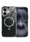 Mey İthalat®  Apple iPhone 16 Plus Live Diamond Magsafe Kapak - Siyah