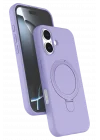 Mey İthalat®  Apple iPhone 16 Plus Regal Magsafe Standlı Kapak - Lila
