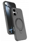 Mey İthalat®  Apple iPhone 16 Plus Regal Magsafe Standlı Kapak - Titan Gri
