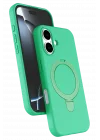 Mey İthalat®  Apple iPhone 16 Plus Regal Magsafe Standlı Kapak - Yeşil