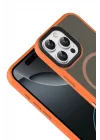 Mey İthalat®   iPhone 16 Pro Max Megane Magsafe Kapak - Turuncu