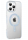 Mey İthalat®   iPhone 16 Pro Max Move Taşlı Magsafe Kapak - Mavi