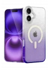 Mey İthalat®  Apple iPhone 16 Pummel Shiny Magsafe Kapak - Mor