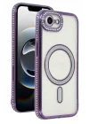 Mey İthalat®   iPhone 16E Joke Simli Magneticsafe Kılıf - Derin Mor