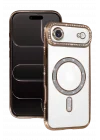Mey İthalat®  Apple iPhone 17 Air Joke Simli Magneticsafe Kılıf - Gold