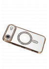 Mey İthalat®  Apple iPhone 17 Air Joke Simli Magneticsafe Kılıf - Gold