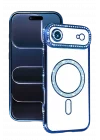 Mey İthalat®  Apple iPhone 17 Air Joke Simli Magneticsafe Kılıf - Mavi