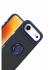 Mey İthalat®   iPhone 17 Air Montreal Yüzüklü Silikon Kapak - Lacivert