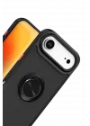 Mey İthalat®   iPhone 17 Air Montreal Yüzüklü Silikon Kapak - Siyah