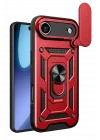 Mey İthalat®   iPhone 17 Air Pars Lens Yüzüklü Silikon - Kırmızı