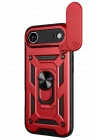 Mey İthalat®   iPhone 17 Air Pars Lens Yüzüklü Silikon - Kırmızı
