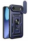 Mey İthalat®  Apple iPhone 17 Air Pars Lens Yüzüklü Silikon - Lacivert