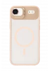 Mey İthalat®   iPhone 17 Air Remim Lensli Magsafe Standlı Kapak - Pembe