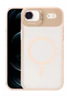 Mey İthalat®   iPhone 17 Air Remim Lensli Magsafe Standlı Kapak - Pembe