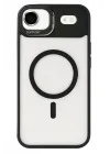 Mey İthalat®   iPhone 17 Air Remim Lensli Magsafe Standlı Kapak - Siyah