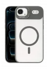 Mey İthalat®   iPhone 17 Air Remim Lensli Magsafe Standlı Kapak - Titan Gri