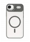 Mey İthalat®   iPhone 17 Air Remim Lensli Magsafe Standlı Kapak - Titan Gri