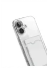 Mey İthalat®  Apple iPhone 17 Kart Şeffaf Silikon - Şeffaf