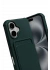 Mey İthalat®  Apple iPhone 17 Kelvin Kartvizitli Silikon - Koyu Yeşil