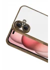 Mey İthalat®  Apple iPhone 17  Lensli Silikon - Çöl Titanyum