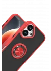 Mey İthalat®   iPhone 17 Montreal Yüzüklü Silikon Kapak - Kırmızı