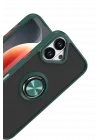 Mey İthalat®   iPhone 17 Montreal Yüzüklü Silikon Kapak - Yeşil