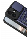 Mey İthalat®   iPhone 17 Pars Lens Yüzüklü Silikon - Lacivert