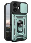 Mey İthalat®   iPhone 17 Pars Lens Yüzüklü Silikon - Yeşil