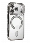 Mey İthalat®   iPhone 17 Pro Joke Simli Magneticsafe Kılıf - Gümüş