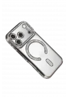Mey İthalat®   iPhone 17 Pro Joke Simli Magneticsafe Kılıf - Gümüş