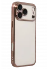 Mey İthalat®   iPhone 17 Pro  Lensli Silikon - Çöl Titanyum
