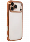 Mey İthalat®   iPhone 17 Pro  Lensli Silikon - Turuncu