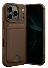 Mey İthalat®   iPhone 17 Pro Max Kelvin Kartvizitli Silikon - Kahverengi