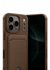 Mey İthalat®   iPhone 17 Pro Max Kelvin Kartvizitli Silikon - Kahverengi