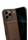 Mey İthalat®   iPhone 17 Pro Max Kelvin Kartvizitli Silikon - Kahverengi