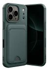 Mey İthalat®  Apple iPhone 17 Pro Max Kelvin Kartvizitli Silikon - Koyu Yeşil