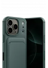 Mey İthalat®  Apple iPhone 17 Pro Max Kelvin Kartvizitli Silikon - Koyu Yeşil