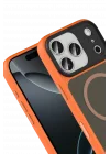 Mey İthalat®   iPhone 17 Pro Max Megane Magsafe Kapak - Turuncu