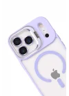 Mey İthalat®   iPhone 17 Pro Max Remim Lensli Magsafe Standlı Kapak - Lila