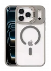 Mey İthalat®   iPhone 17 Pro Max Remim Lensli Magsafe Standlı Kapak - Titan Gri