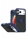 Mey İthalat®   iPhone 17 Pro Montreal Yüzüklü Silikon Kapak - Lacivert